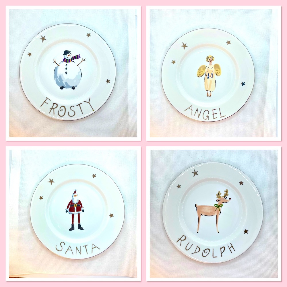 4 Modern Christmas Dessert Plates
